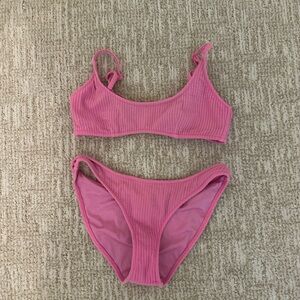 Pink triangl swimsuit